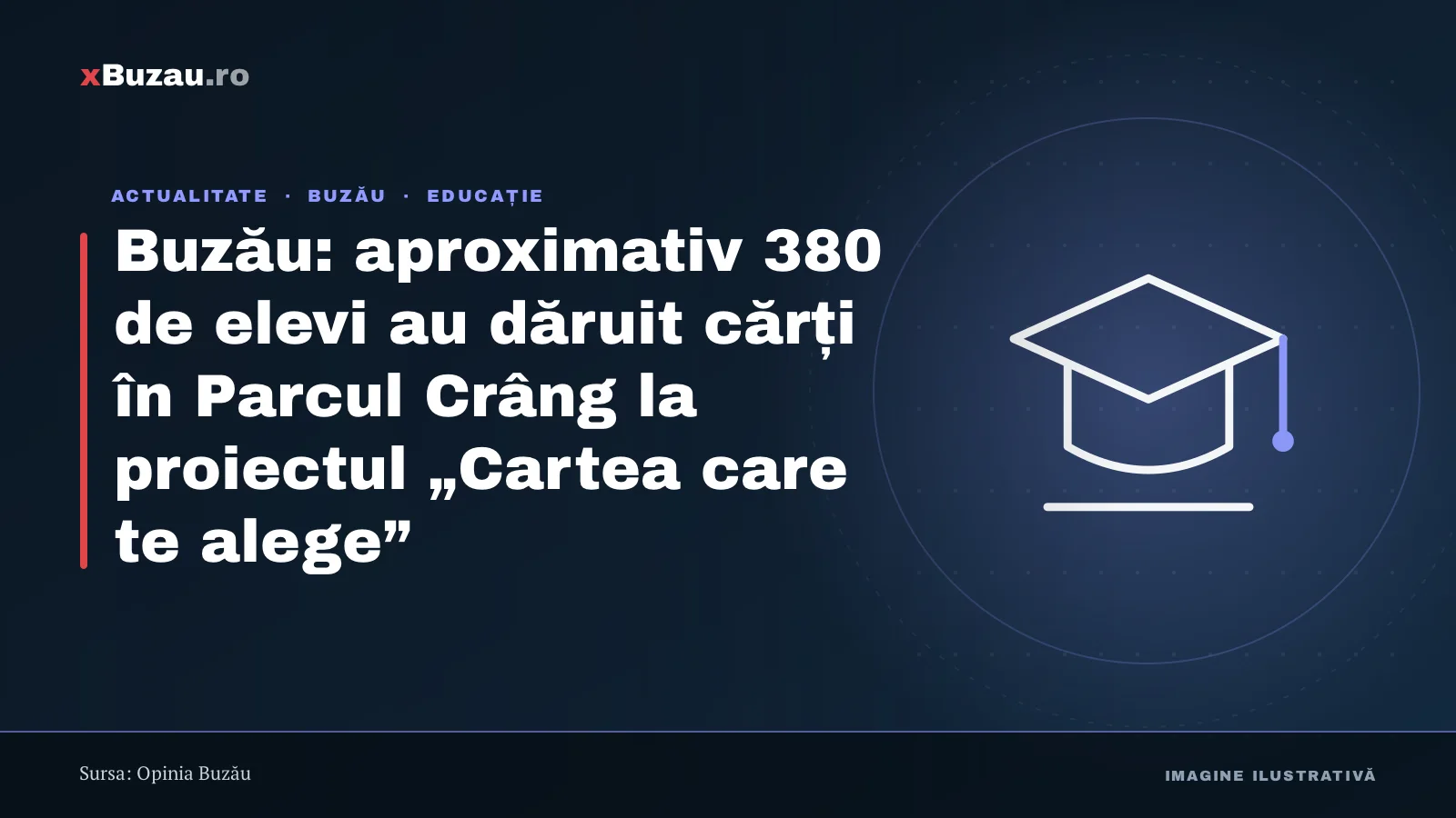 Buzău: aproximativ 380 de elevi au dăruit cărți în Parcul Crâng la proiectul „Cartea care te alege”