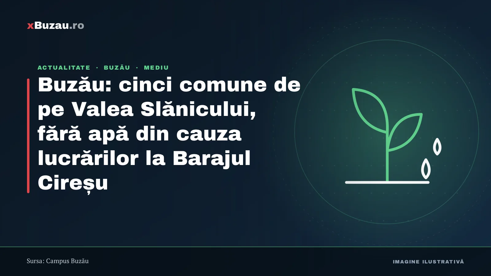 Buzău: cinci comune de pe Valea Slănicului, fără apă din cauza lucrărilor la Barajul Cireșu