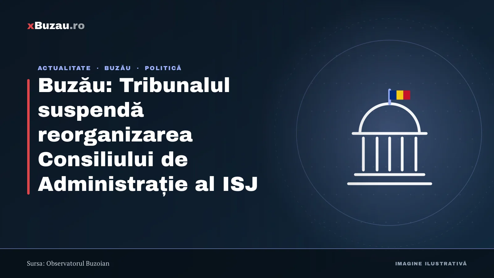 Buzău: Tribunalul suspendă reorganizarea Consiliului de Administrație al ISJ