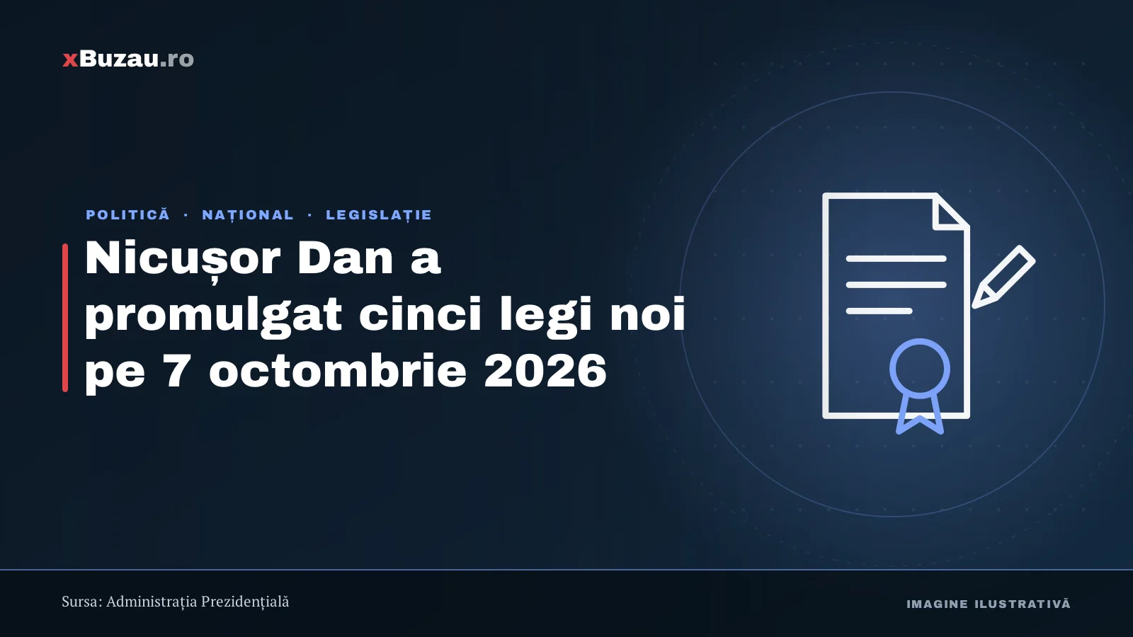 Nicușor Dan a promulgat cinci legi noi pe 7 octombrie 2026